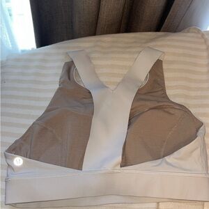 Open back, white lululemon sports bra/top size 8
